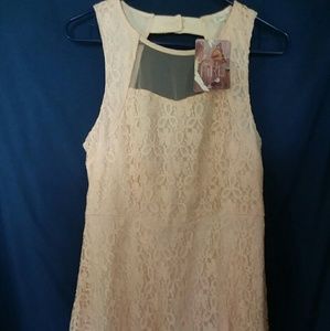 Peach lace dress